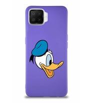 Oppo A73 Soft Premier Kapak Donald Duck-F Tasarımlı Silikon Kılıf - Mor (Şeffaf)