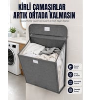 Banyo Ve Çamaşır Odası İçin Duvara Asılan Katlanabilir Çamaşır Sepeti