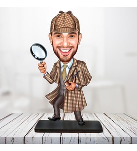 Kişiye Özel Karikatür Biblo DEDEKTİF & SHERLOCK HOLMES ADAM