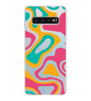 Samsung Galaxy S10 Kapak Renkli Desen Tasarımlı Şeffaf Silikon Kılıf
