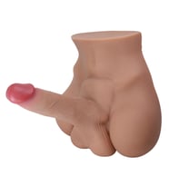 LilituShop 2 İşlevli Realistik 17,3 cm Penisli  Girişli Erkek Kalça