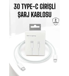 Mey İthalat® Iphone Uyumlu İOS Uyumlu Lightning Hızlı Şarj Tye C Lightning Şarj Kablosu