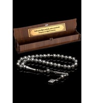 Erkek Hediyelik 7mm Küre Kesim Bilek Boy Metal Tesbih (Gri)