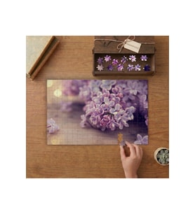 Yakın Çekim Hobi Çiçeği Tasarımı 240 parça Ahşap Puzzle Ahşap Kutuda MP03674