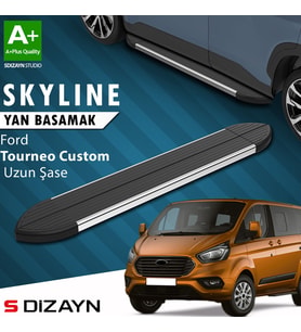 S-Dizayn Ford Tourneo Custom Uzun Şase Skyline Krom Yan Basamak 243 Cm 2012-2023 A+ Kalite
