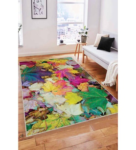 Çok Renkli 3D Üç Boyutlu Kaymaz Tabanlı Dekoratif Halı RV342 - 100 x 160 cm