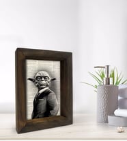 BK Gift Banyo Dekoratif Doğal Masif Ahşap Çerçeve 15x20cm-39 (Beyaz)