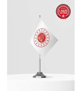 Adalet Bakanlığı Tekli Masa Bayrağı Set - Saten Kumaş 1. Kalite