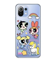 Xiaomi Mi 11 Lite Uyumlu Powerpuff Girls Desenli Şeffaf Telefon Kılıfı