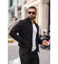 Unisex Süet Kolej Ceket - Günlük ve Spor Kombinlerin Vazgeçilmezi (Siyah)
