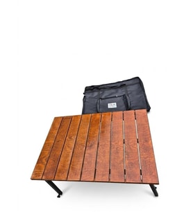 KAMPYA Elite Series: 600 Denye Lüks Gürgen Ahşap Kamp Masası (60x90 cm) – 8 Saat Ultra Su Rezistanslı & Elektrostatik Güçlendirilmiş Gövde
