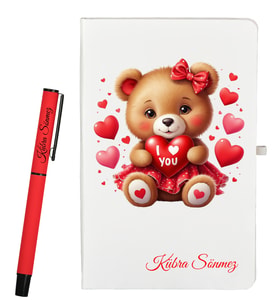 Doğumgünü Hediyesi Kişiye Özel Defter ve Roller Kalem Seti