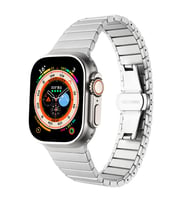 Apple Watch Ultra 49mm Uyumlu Kordon Metal Paslanmaz Klipsli KRD-79 Kayış (Gri)