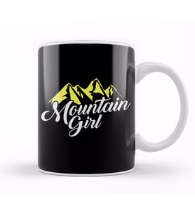 Cute Mountain Girl Hiking Hiker Adventure Nature Kupa Bardak Porselen