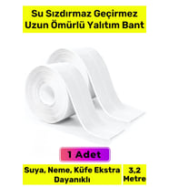 Ekstra Güçlü Su Geçirmez Sızdırmaz Dayanıklı Yalıtım Tamir Küf Önleyici Beyaz Bant 3.2m - 1 Adet