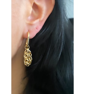 Zincir Sallantılı Gold Küpe