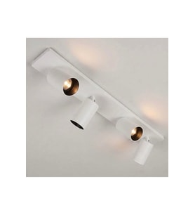 Dörtlü Led Spot Tavan Avize Mat Beyaz 4lü Hareketli Başlıklı Ray Spot Lamba Os ram Ampullü 1 Metre Mafsallı Tavan Aplik GU10 Duy Modern Duvar ve Tablo Üstü Aydınlatma