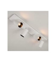 Dörtlü Led Spot Tavan Avize Mat Beyaz 4lü Hareketli Başlıklı Ray Spot Lamba Os ram Ampullü 1 Metre Mafsallı Tavan Aplik GU10 Duy Modern Duvar ve Tablo Üstü Aydınlatma