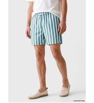 LCW SWIMWEAR Yeşil Kısa Boy Çizgili Erkek Deniz Şortu
