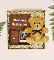 Kendin Tasarla Polo Kartlı Kolye Kutusu & Sevimli Teddy Ayıcık (Model 1)