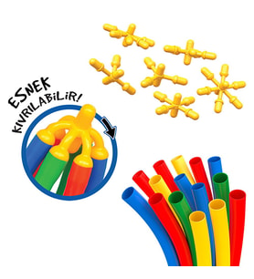 Bambu Çubuklar Eğitici Yaratıcı Aktivite Oyunu 300 Parça Lego Yapı Puzzle Blok Esnek Oyuncak