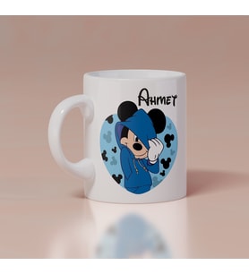 Kalpli Mickey Mouse Baskılı Kupa Kişiye Özel
