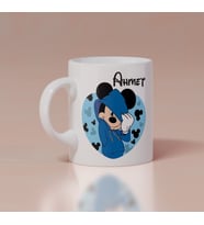 Kalpli Mickey Mouse Baskılı Kupa Kişiye Özel