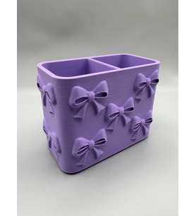 Northcity 3D Baskı Fiyonk Desenli Bölmeli Kalemlik - Masaüstü Organizer - Mor