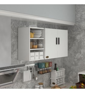 Kenzlife hazır mutfak castus22 byz 060*120*22 banyo dolabı kapaklı raflı arkalıklı (Karışık)