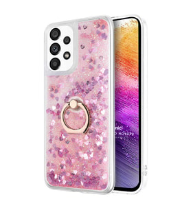 Microsonic Samsung Galaxy A73 5G Kılıf Glitter Liquid Holder Pembe