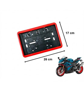 Çerçeveli Dikdörtgen Plakalık Plaka Altlığı Kırmızı 26X17cm 1 Adet
