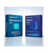 Windows 11 Pro + Office 2026/2024 Pro Plus Key Windows 12 Geçiş Hakkı Uyumlu Orijinal Lisans ile G