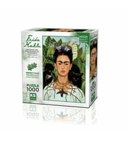 20665 Diken Kolye ve Sinek Kuşlu Kendi Portresi Frida Kahlo 1000 Parça Puzzle
