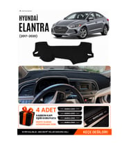 e-biz HYUNDAİ ELANTRA (2017-2020) Uyumlu Torpido Örtüsü, Torpido Kılıfı - Siyah-Gri - HU017