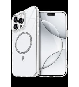Pilelistore   Apple iPhone 16 Pro Live Diamond Magsafe Kapak - Şeffaf