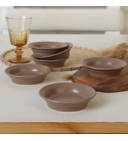 Keramika Mat Toprak Taupe Bloom Çerezlik / Sosluk 12 Cm 6 Adet 977