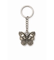 Dark Butterfly Soul – Kuru Kafa Detaylı Kelebek Figürlü Gümüş Renk Unisex Metal Anahtarlık