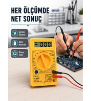 Profesyonel Dijital Multimetre Volt Amper Direnç Ölçümü Yeni Nesil