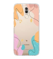 Huawei Mate 10 Lite Uyumlu Kamera korumalı Kapak Karışık Renkler Tasarımlı Şeffaf Kılıf