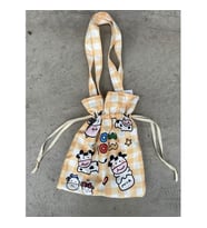 Cow Cow Milk Kawaii Büzgülü Bez Çanta (Karışık)