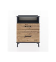 Arges Komodin Tek Raflı 2 Çekmeceli 60x30x80 Antrasit-Çam