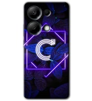 Redmi Note 13 Pro 4G Kılıf HD Desen Baskılı Kılıf - Dark Neon Yaprak C Harfi
