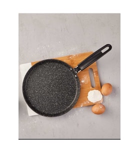 Granit Kaplama Krep Tavası Siyah – 28 Cm, Yapışmaz Yüzey