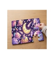 Uzay - Space - Monsters Tasarımlı 24 Parça Ahşap Çocuk Puzzle