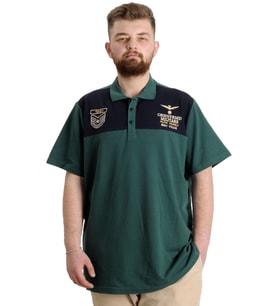 Mode XL Büyük Beden Erkek T-shirt Polo MILITARE 23327 Nefti