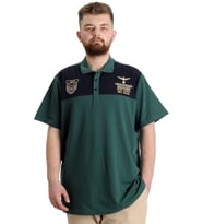 Mode XL Büyük Beden Erkek T-shirt Polo MILITARE 23327 Nefti