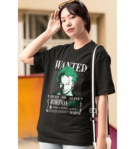 Anime One Piece Zoro Wanted Tişört (STD)