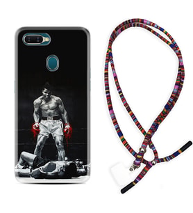 Oppo A5S A15 A16 A54 A55 A73 A74 Kılıf Boyun Asklı Rasta Silikon Moon Baloon 1369