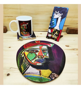 Pablo Picasso Set 6 - Kupa-Doğal Taş Bardak Altlığı-Mousepad-MDF Telefon Standı