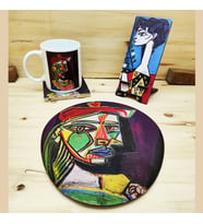 Pablo Picasso Set 6 - Kupa-Doğal Taş Bardak Altlığı-Mousepad-MDF Telefon Standı